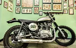 Wallpapers custom motorcycle Iron Pirate Garage Scrambler Pirate Edition 2014 Kawasaki Z750 1976