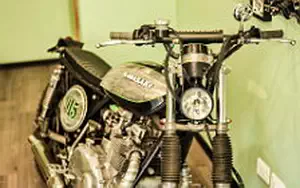 Wallpapers custom motorcycle Iron Pirate Garage Scrambler Pirate Edition 2014 Kawasaki Z750 1976