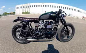 Wallpapers custom motorcycle Iron Pirate Garage Brat Vintage Race Triumph Bonneville t100 2015