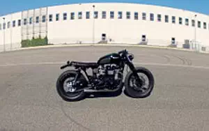 Wallpapers custom motorcycle Iron Pirate Garage Brat Vintage Race Triumph Bonneville t100 2015