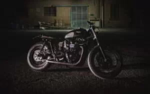 Wallpapers custom motorcycle Iron Pirate Garage Brat Vintage Race Triumph Bonneville t100 2015