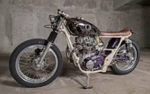 Wallpapers custom motorcycle One-Up Moto Garage Purl 2014 Yamaha XS650 1974